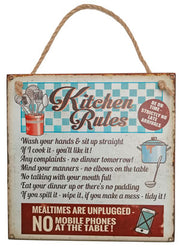 Vintage Wooden Plaque Kitchen Rules - AHS009