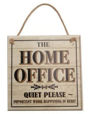 Vintage Wooden Plaque The Home Office - AHS021