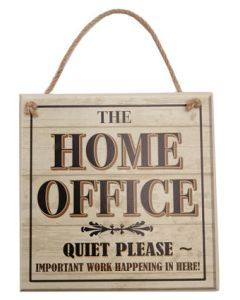 Vintage Wooden Plaque The Home Office - AHS021