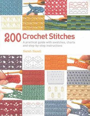 A photoshoot of 200 Crochet Stitches on a white background