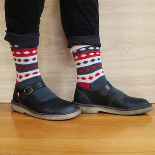 Debra Kinsey Knits - Dotty Colourwork Socks - Mooroolbark Wool