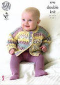 Leaflet 4795 - King Cole DK cardigan , hat & blanket