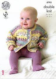 Leaflet 4795 - King Cole DK cardigan , hat & blanket
