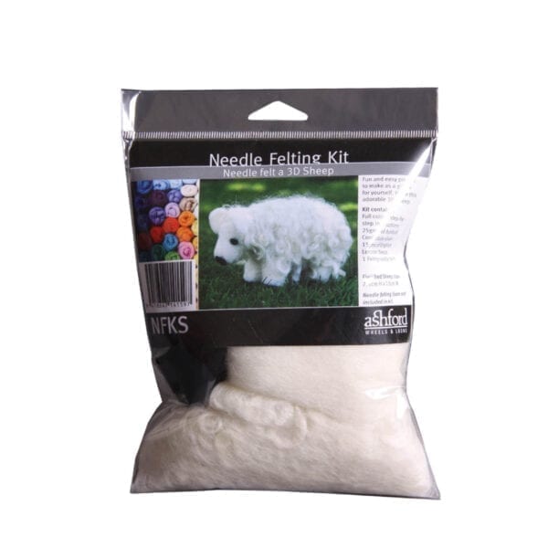 A photoshoot of Ashford Needle Felting Kit - Sheep on a white background